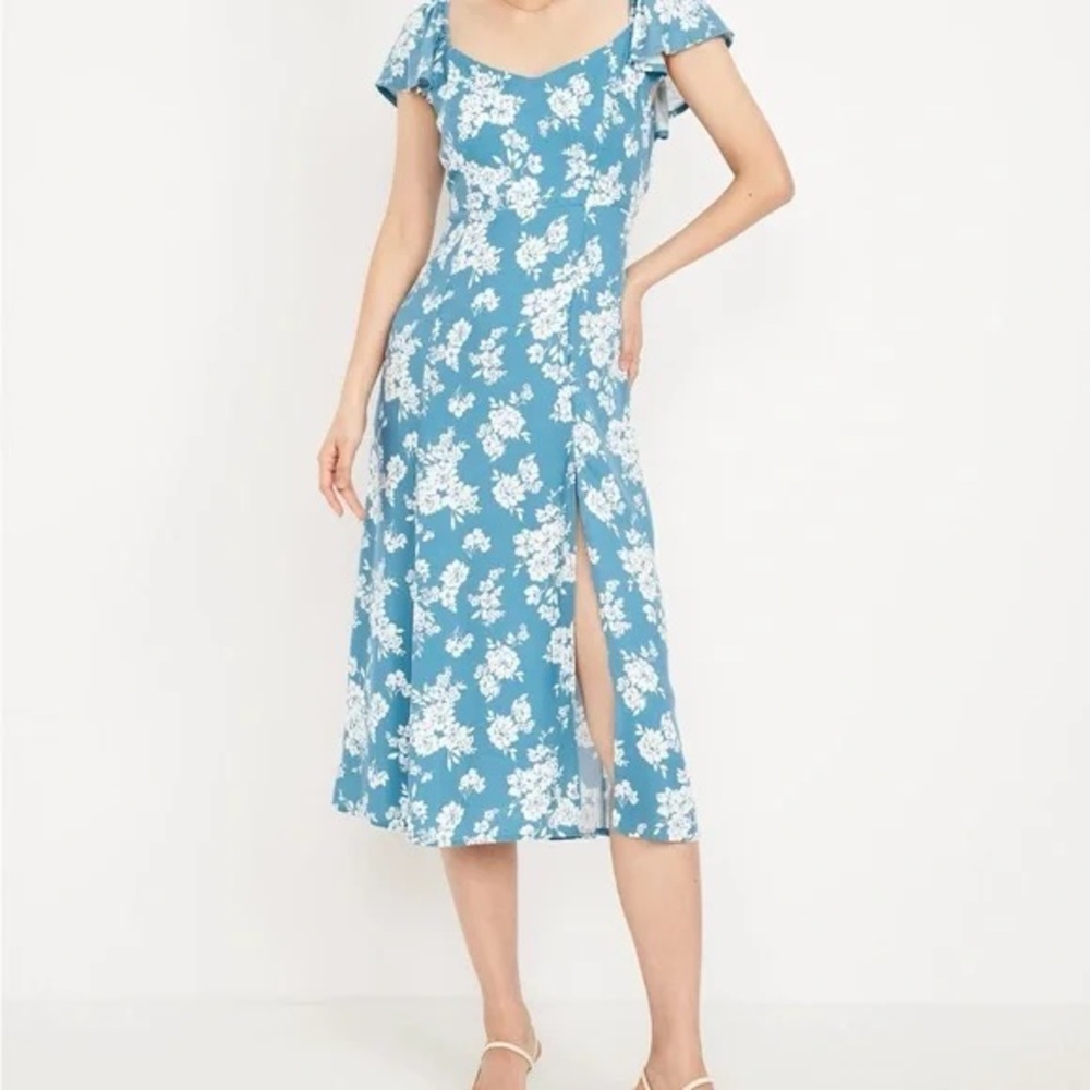 Old Navy Blue Floral Midi Dress